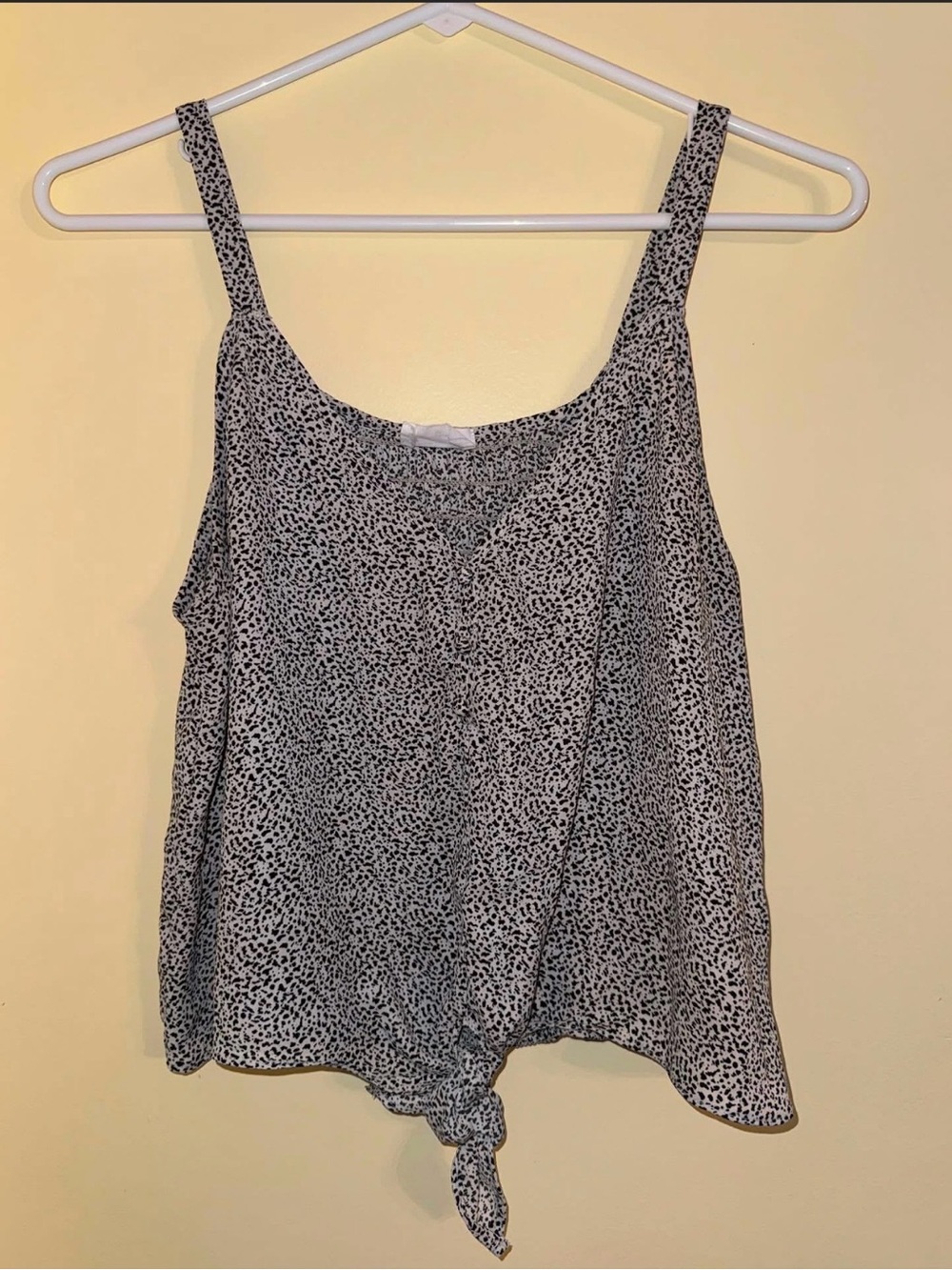 Sienna Sky Black & White Tie-Front Cami Tank